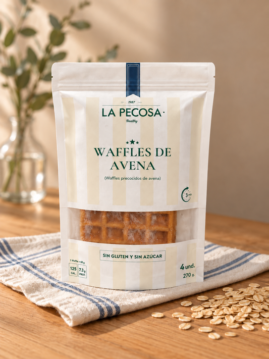 Waffles de avena congelados - 0% azúcar/ 0% gluten/ deslactosado